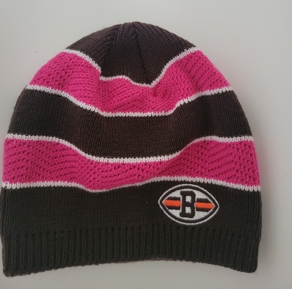 Reebok Cleveland Browns Womens Cuffless Cancer Knit Hat Beanie NFL Team Apparel - Picture 1 of 4